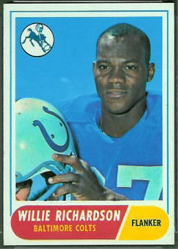 Willie Richardson 1968 Topps football card