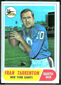 Fran Tarkenton 1968 Topps football card