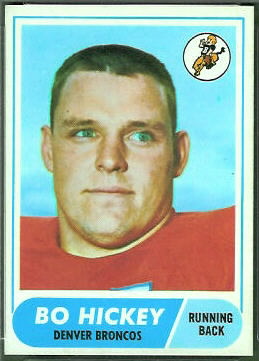 Bo Hickey 1968 Topps football card