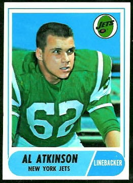 Al Atkinson 1968 Topps football card