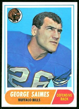 George Saimes 1968 Topps football card