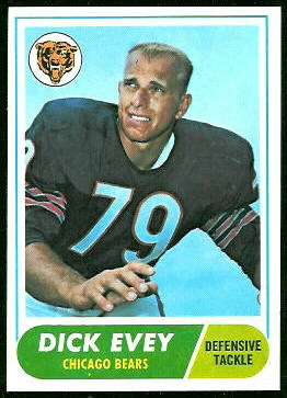 Dick Evey 1968 Topps football card