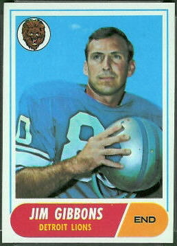 Jim Gibbons 1968 Topps football card