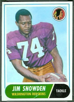 Jim Snowden 1968 Topps football card