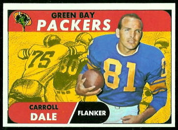 Carroll Dale 1968 Topps football card Carroll Dale 1968 Topps football card
