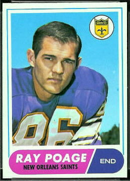 Ray Poage 1968 Topps football card