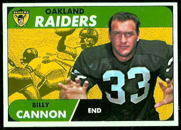 Billy Cannon 1968 Topps football card