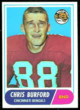 Chris Burford 1968 Topps football card