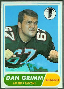 Dan Grimm 1968 Topps football card Dan Grimm 1968 Topps football card