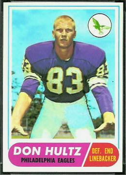 Don Hultz 1968 Topps football card Don Hultz 1968 Topps football card