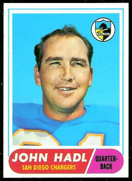 John Hadl 1968 Topps football card