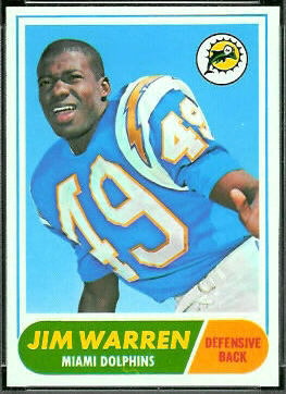 Jim Warren 1968 Topps football card