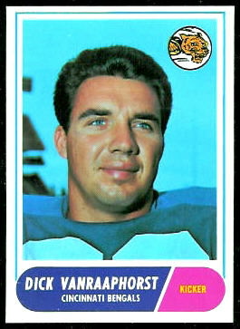 Dick Van Raaphorst 1968 Topps football card Dick Van Raaphorst 1968 Topps football card