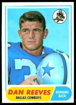 Dan Reeves 1968 Topps football card