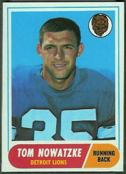 Tom Nowatzke 1968 Topps football card