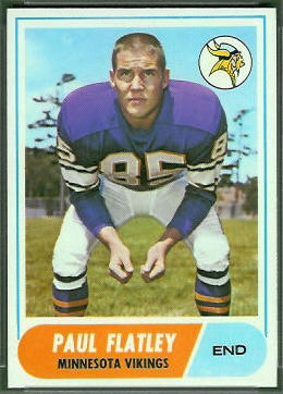 Paul Flatley 1968 Topps football card