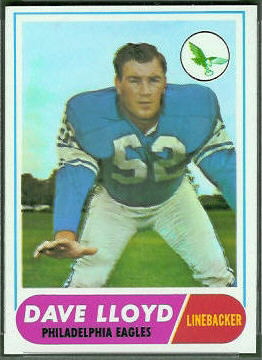 Dave Lloyd 1968 Topps football card Dave Lloyd 1968 Topps football card