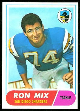 Ron Mix 1968 Topps football card