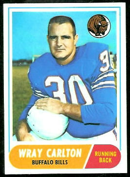 Wray Carlton 1968 Topps football card