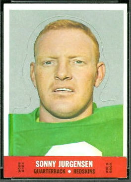 Sonny Jurgensen 1968 Topps Stand Up football card Sonny Jurgensen 1968 Topps Stand Up football card