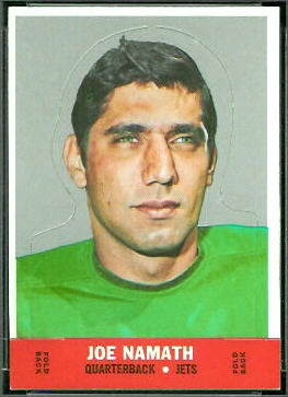 Joe Namath 1968 Topps Stand Up football card