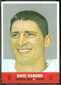 Dave Osborn 1968 Topps Stand Up football card