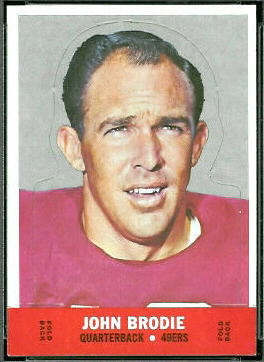 John Brodie 1968 Topps Stand Up football card