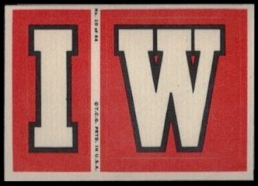 I and W 1968 Topps Test Team Patches football card