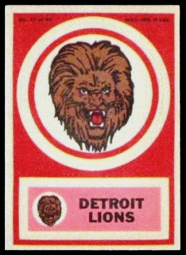 Detroit Lions 1968 Topps Test Team Patches football card