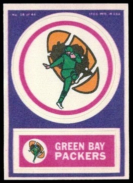 Green Bay Packers 1968 Topps Test Team Patches football card