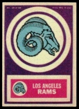 Los Angeles Rams 1968 Topps Test Team Patches football card