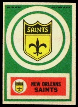 New Orleans Saints 1968 Topps Test Team Patches football card