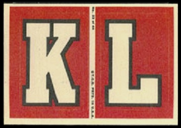 K and L 1968 Topps Test Team Patches football card