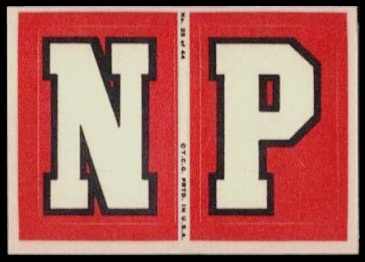 N and P 1968 Topps Test Team Patches football card