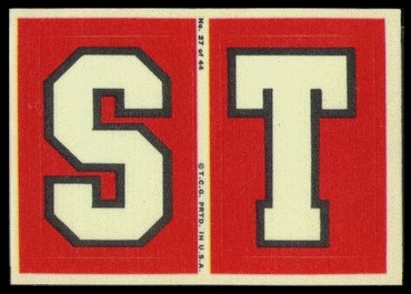 S and T 1968 Topps Test Team Patches football card