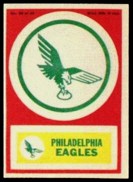Philadelphia Eagles 1968 Topps Test Team Patches football card