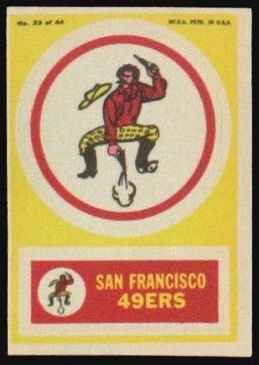 San Francisco 49ers 1968 Topps Test Team Patches football card