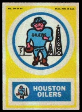 Houston Oilers 1968 Topps Test Team Patches football card