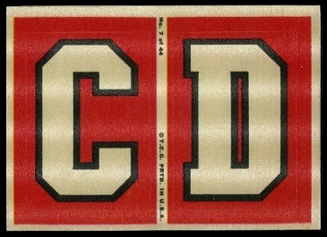 C and D 1968 Topps Test Team Patches football card