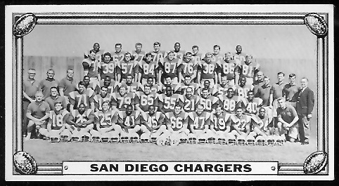 San Diego Chargers 1968 Topps Test Team Photos football card