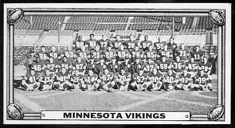 Minnesota Vikings 1968 Topps Test Team Photos football card