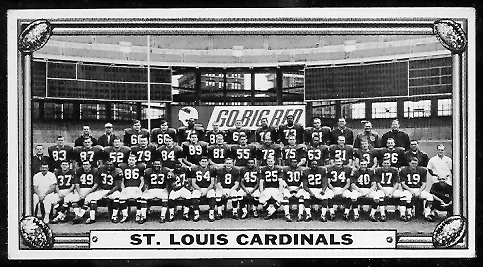 St. Louis Cardinals 1968 Topps Test Team Photos football card