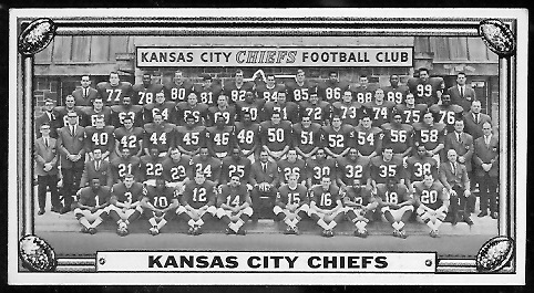 Kansas City Chiefs 1968 Topps Test Team Photos football card