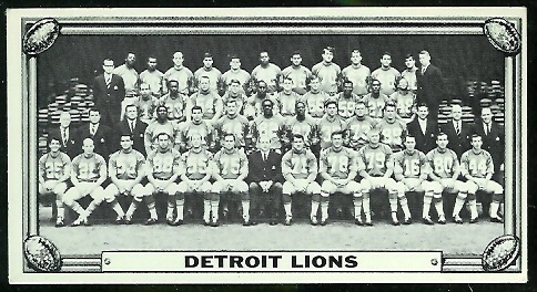 Detroit Lions 1968 Topps Test Team Photos football card
