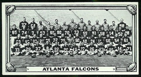 Atlanta Falcons 1968 Topps Test Team Photos football card