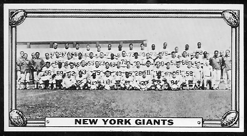 New York Giants 1968 Topps Test Team Photos football card