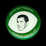 Forrest Gregg 1969 Drenks Packers Pins football card