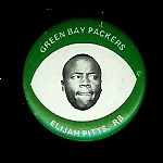 Elijah Pitts 1969 Drenks Packers Pins football card