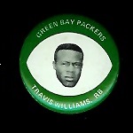Travis Williams 1969 Drenks Packers Pins football card Travis Williams 1969 Drenks Packers Pins football card