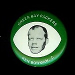 Ken Bowman 1969 Drenks Packers Pins football card Ken Bowman 1969 Drenks Packers Pins football card